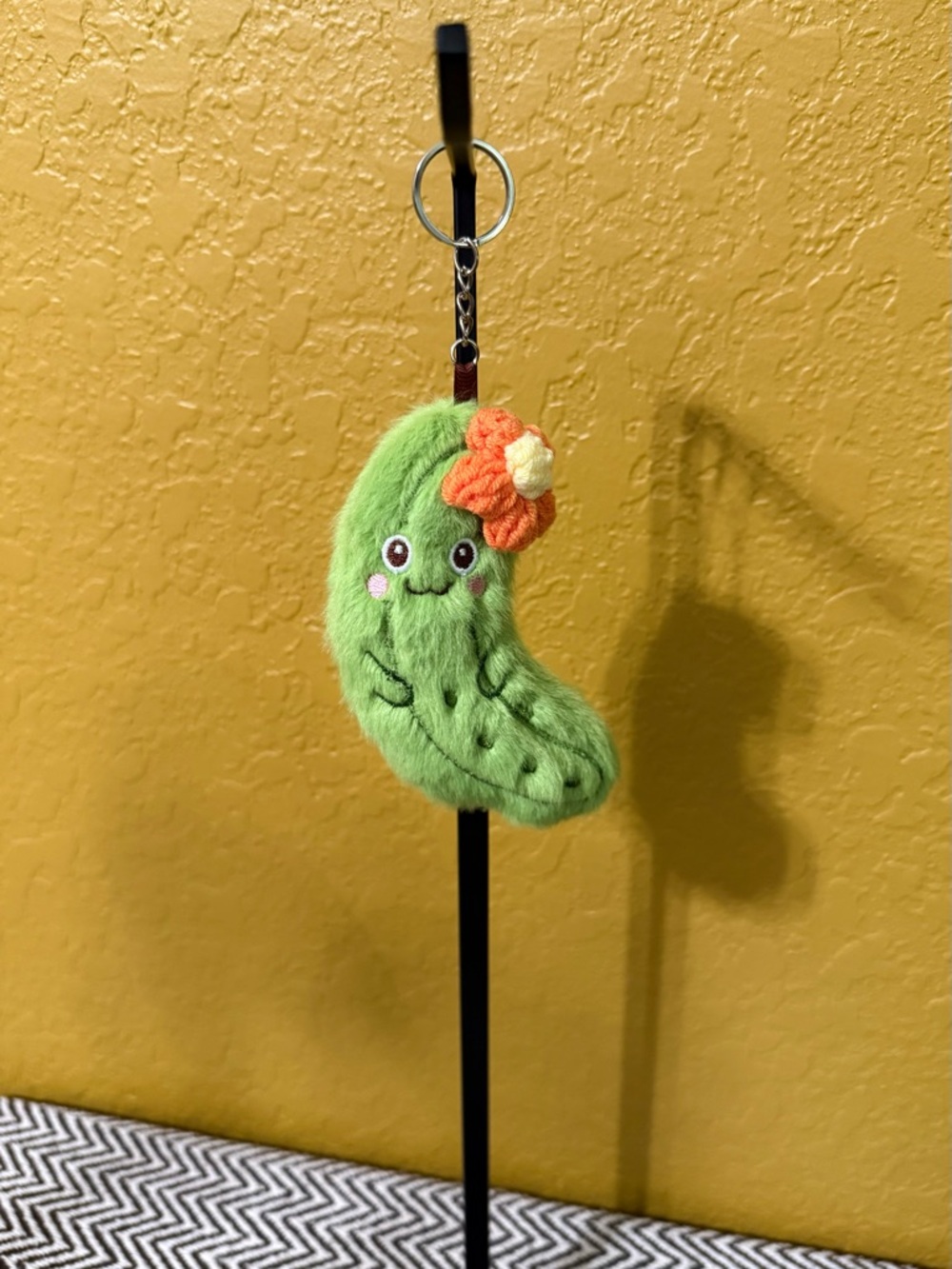Plush Pickle Bag Charm - Cute & Fuzzy - Choice of Color - Picture 4 of 7